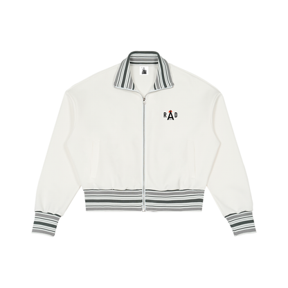 Striped Rib Collar Zip Jacket