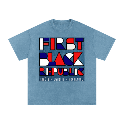 Snow Washed Oversized Cotton T-Shirt