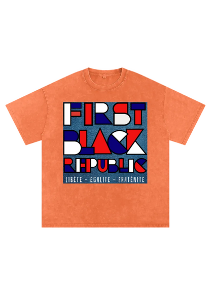 Snow Washed Oversized Cotton T-Shirt