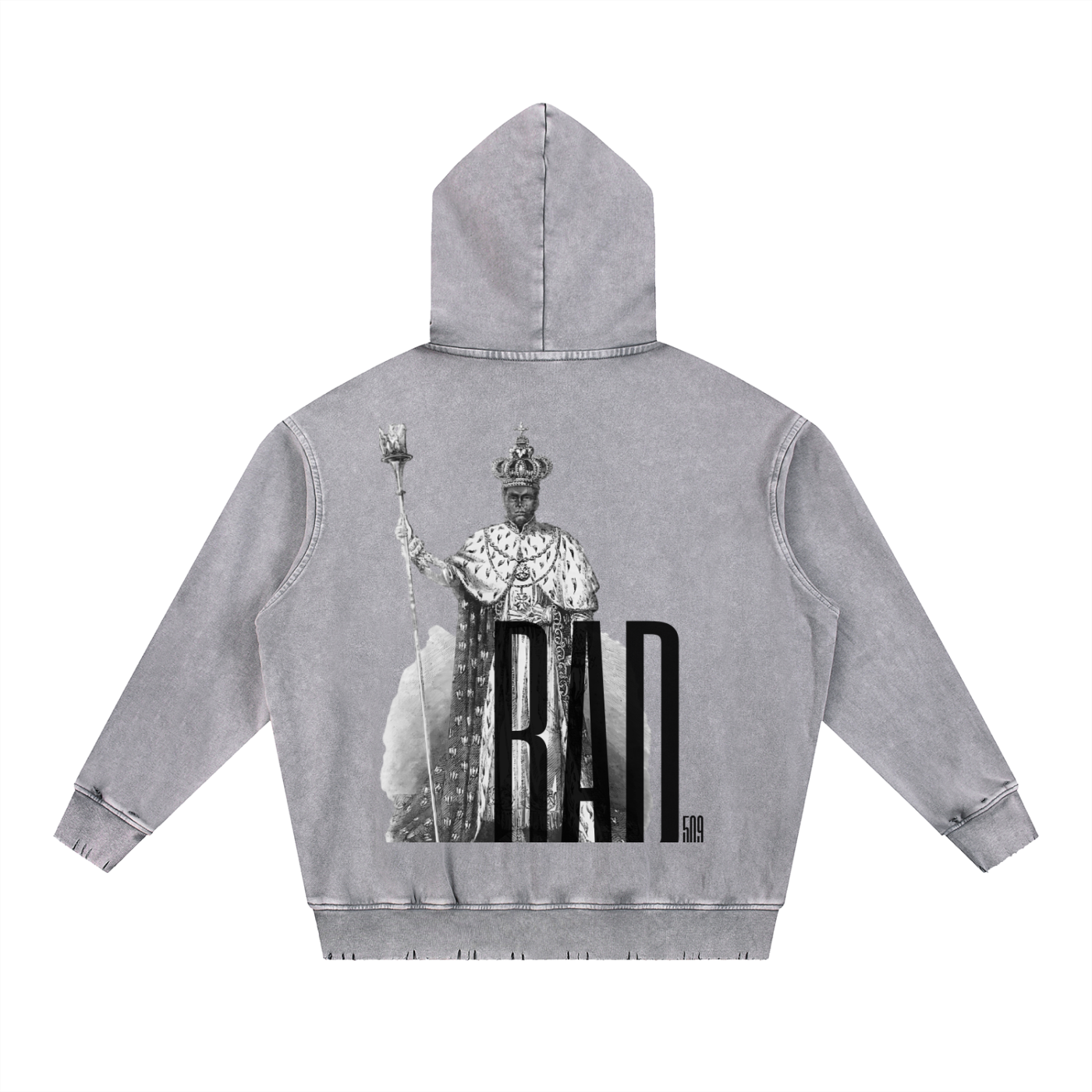 Snow Wash Hand-Frayed Heavyweight  Hoodie