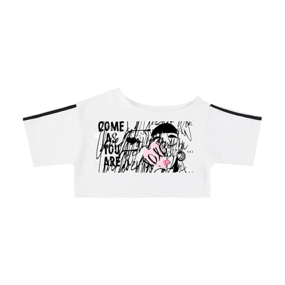 Muted Shoulder Out  Crop T-Shirt