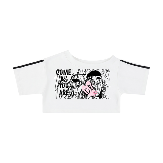 Muted Shoulder Out  Crop T-Shirt