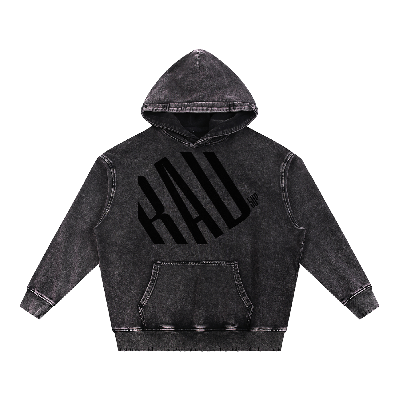 Snow Wash Hand-Frayed Heavyweight  Hoodie