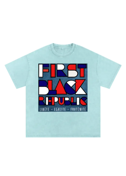 Snow Washed Oversized Cotton T-Shirt