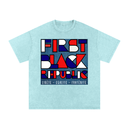 Snow Washed Oversized Cotton T-Shirt