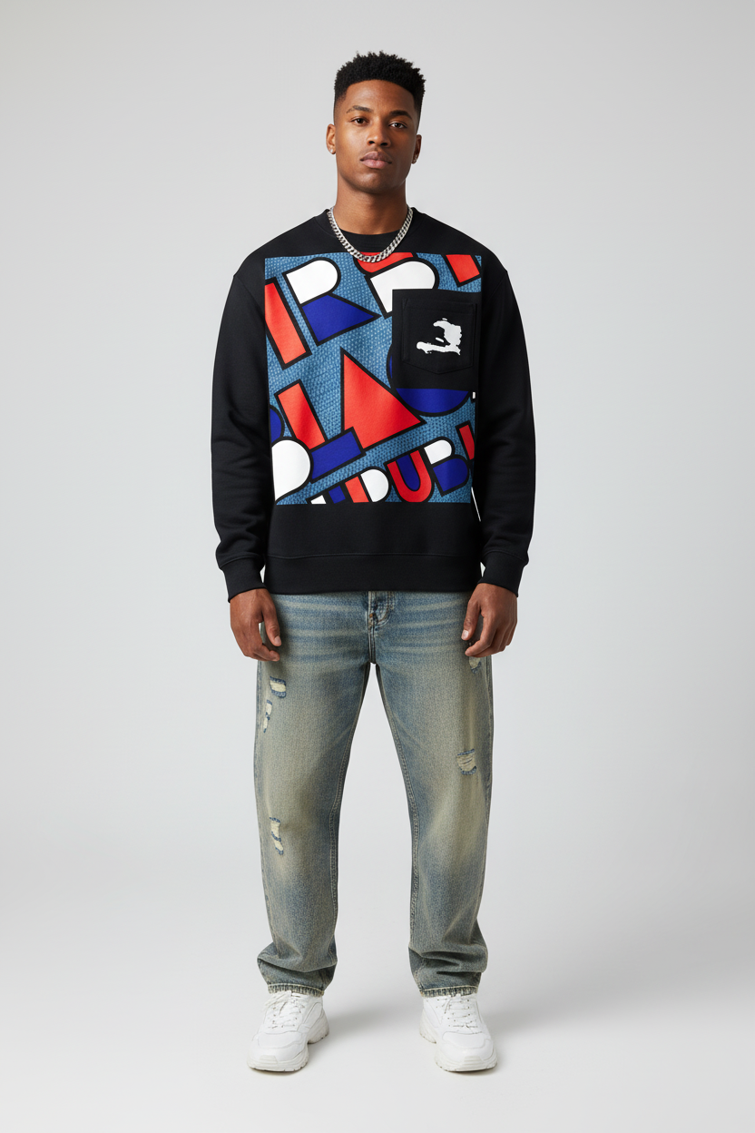 Black Crewneck Mockup 4