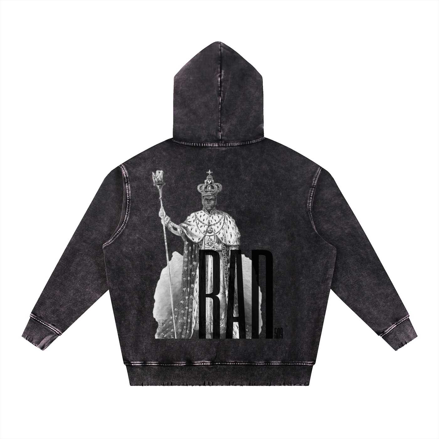 Snow Wash Hand-Frayed Heavyweight  Hoodie