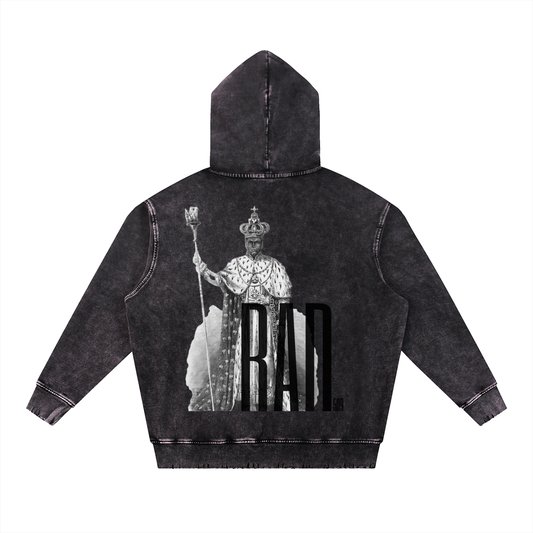 Snow Wash Hand-Frayed Heavyweight  Hoodie