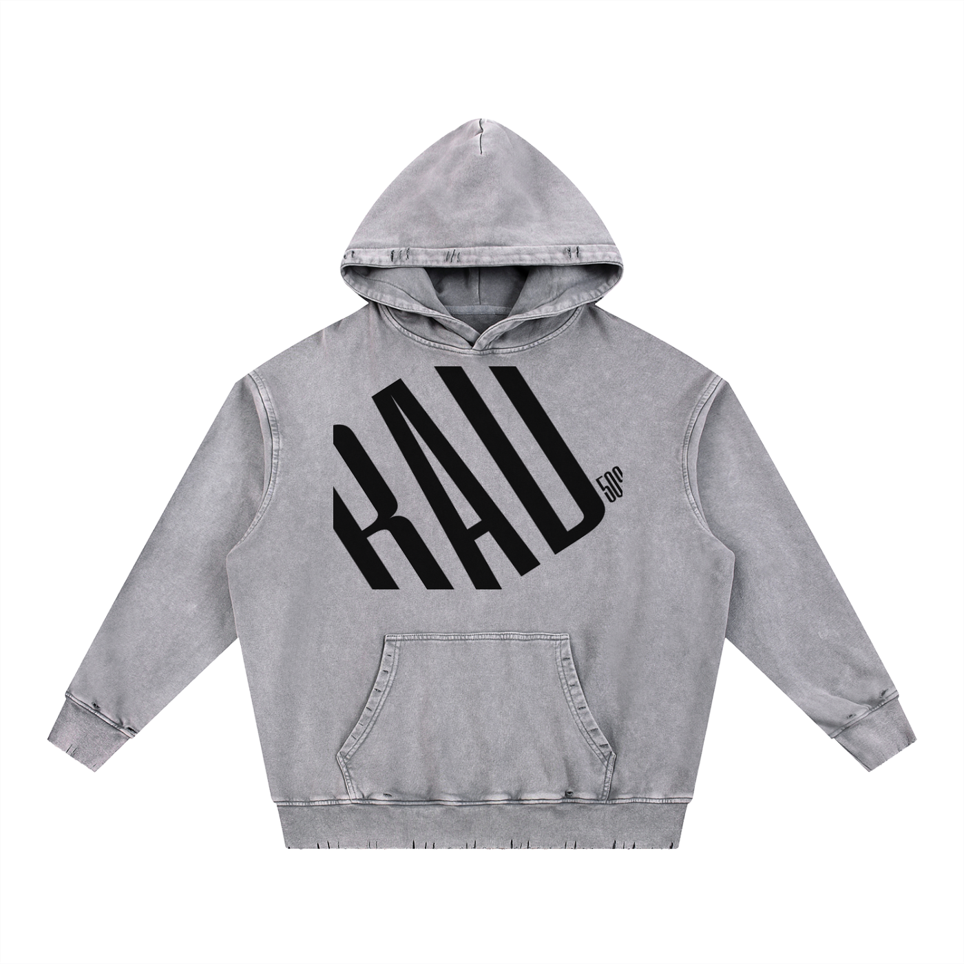 Snow Wash Hand-Frayed Heavyweight  Hoodie