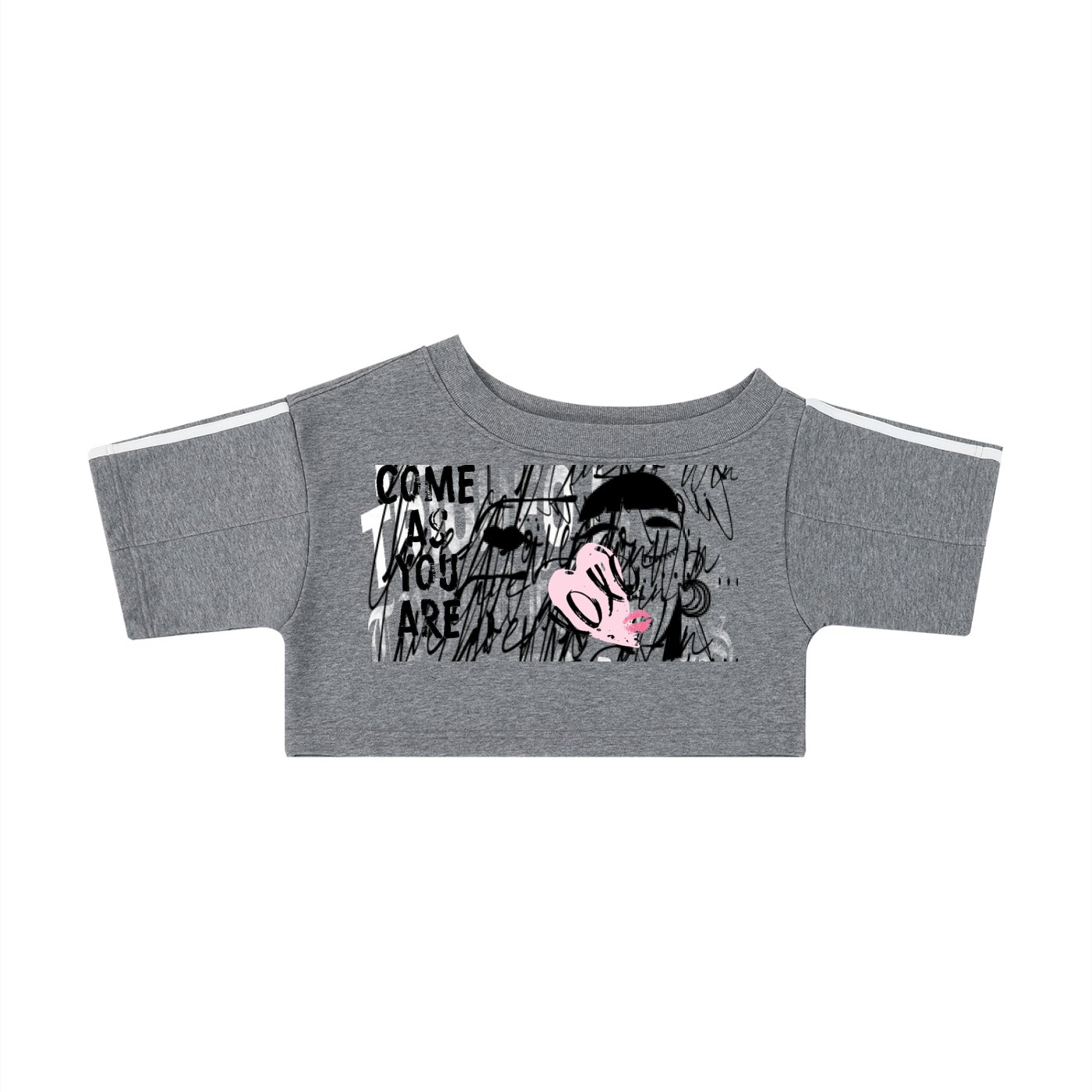 Muted Shoulder Out  Crop T-Shirt