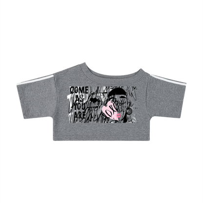 Muted Shoulder Out  Crop T-Shirt